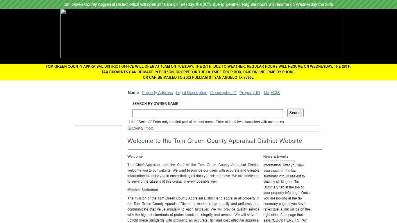 Welcome to the Tom Green County Appraisal District Website