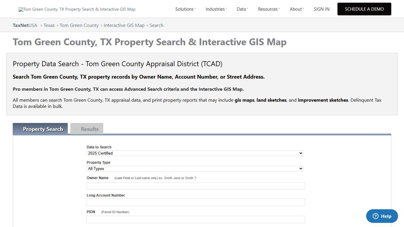 Tom Green County, TX Property Search & Interactive GIS Map