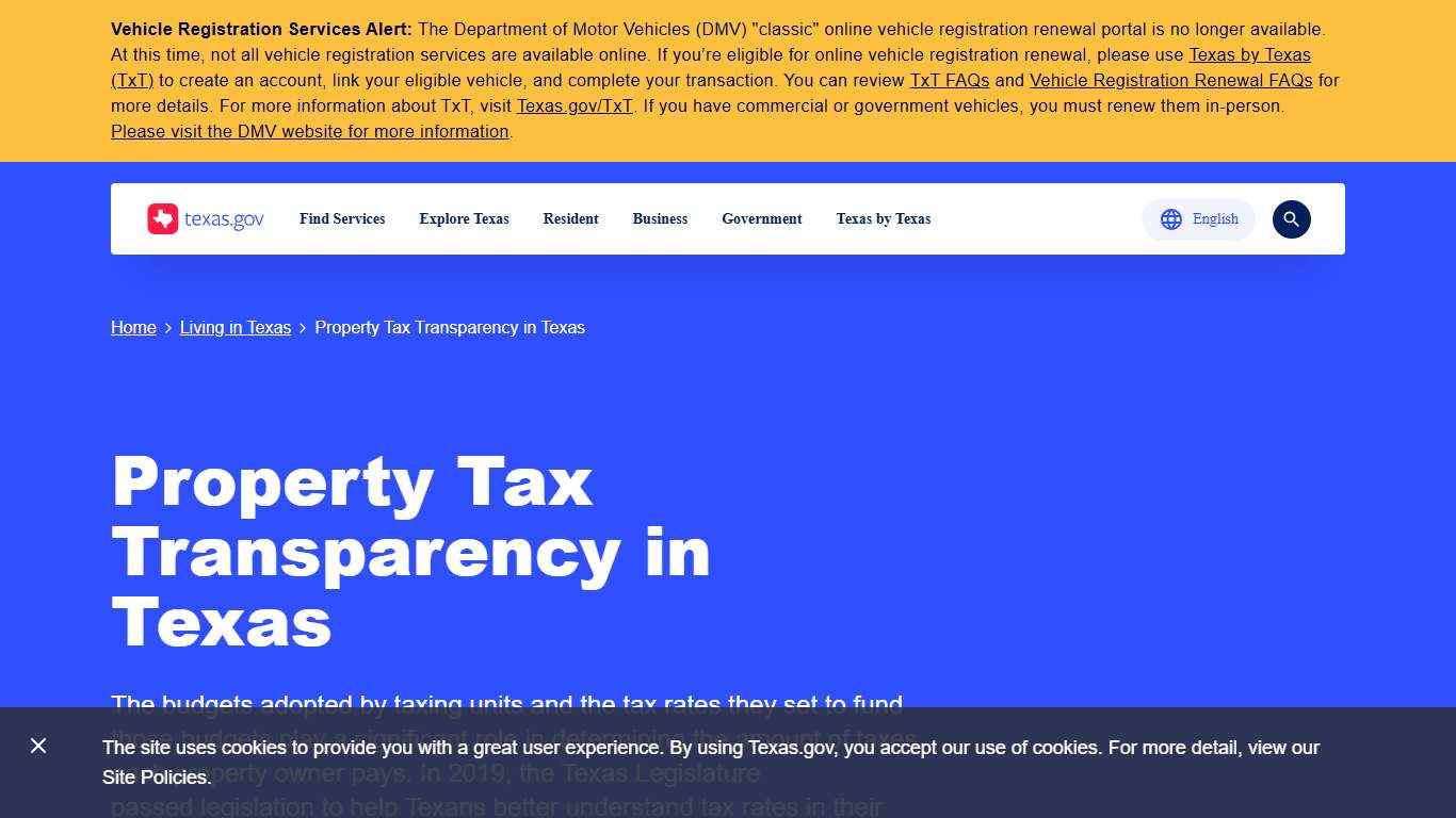 Property Tax Transparency in Texas Texas.gov